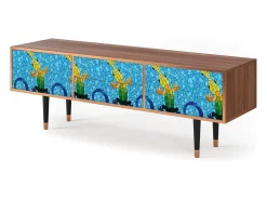 Móvel De Tv| Mueble de TV - 170х59х48 cm - T4 - Gaudi's Lizard, Nogueira Castanho