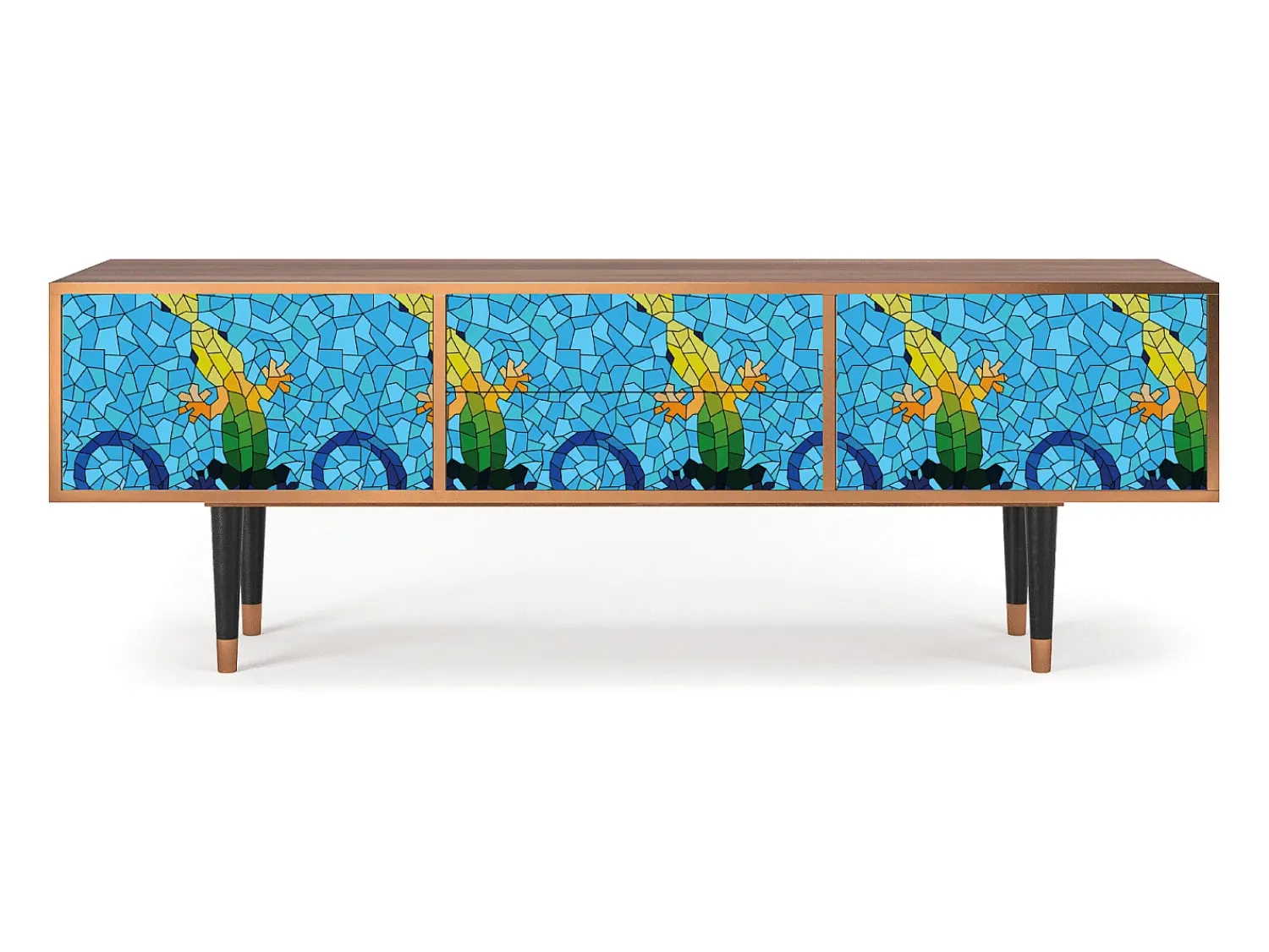Móvel De Tv| Mueble de TV - 170х59х48 cm - T4 - Gaudi's Lizard, Nogueira Castanho