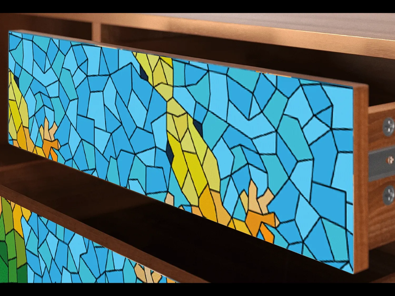 Móvel De Tv| Mueble de TV - 170х59х48 cm - T4 - Gaudi's Lizard, Nogueira Castanho