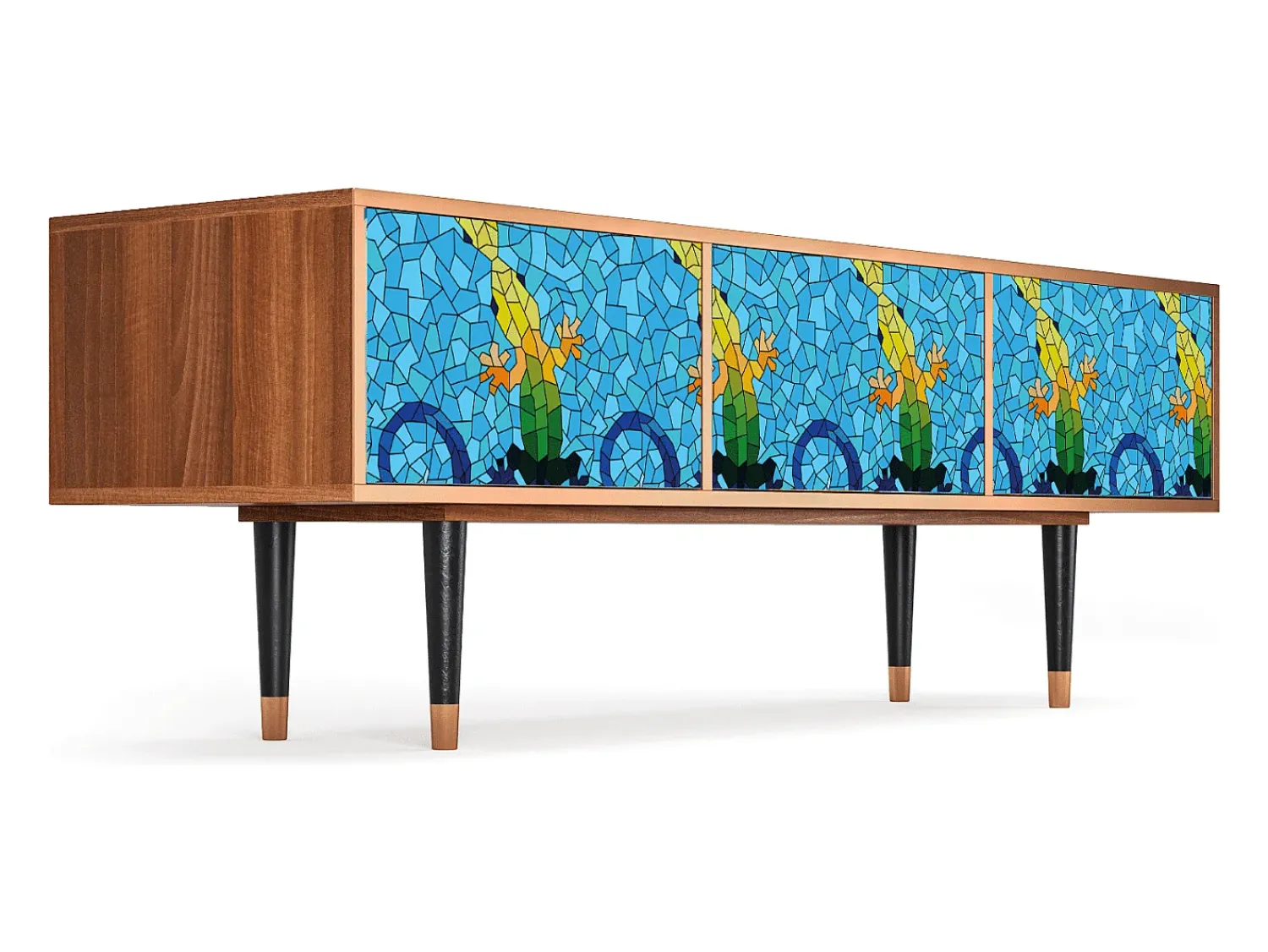 Móvel De Tv| Mueble de TV - 170х59х48 cm - T4 - Gaudi's Lizard, Nogueira Castanho