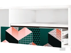 Móvel De Tv* Mueble de TV - 115х59х48 cm - T3 - Geometric Madness, Branco Bege