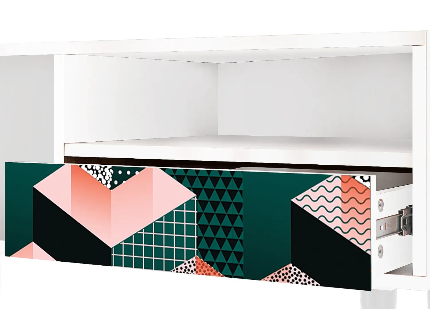 Móvel De Tv* Mueble de TV - 115х59х48 cm - T3 - Geometric Madness, Branco Bege