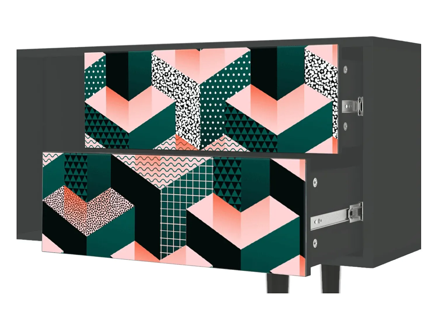 Mueble de TV - 170х69х48 cm - T1 - Geometric Madness, Antracite^ Móvel De Tv