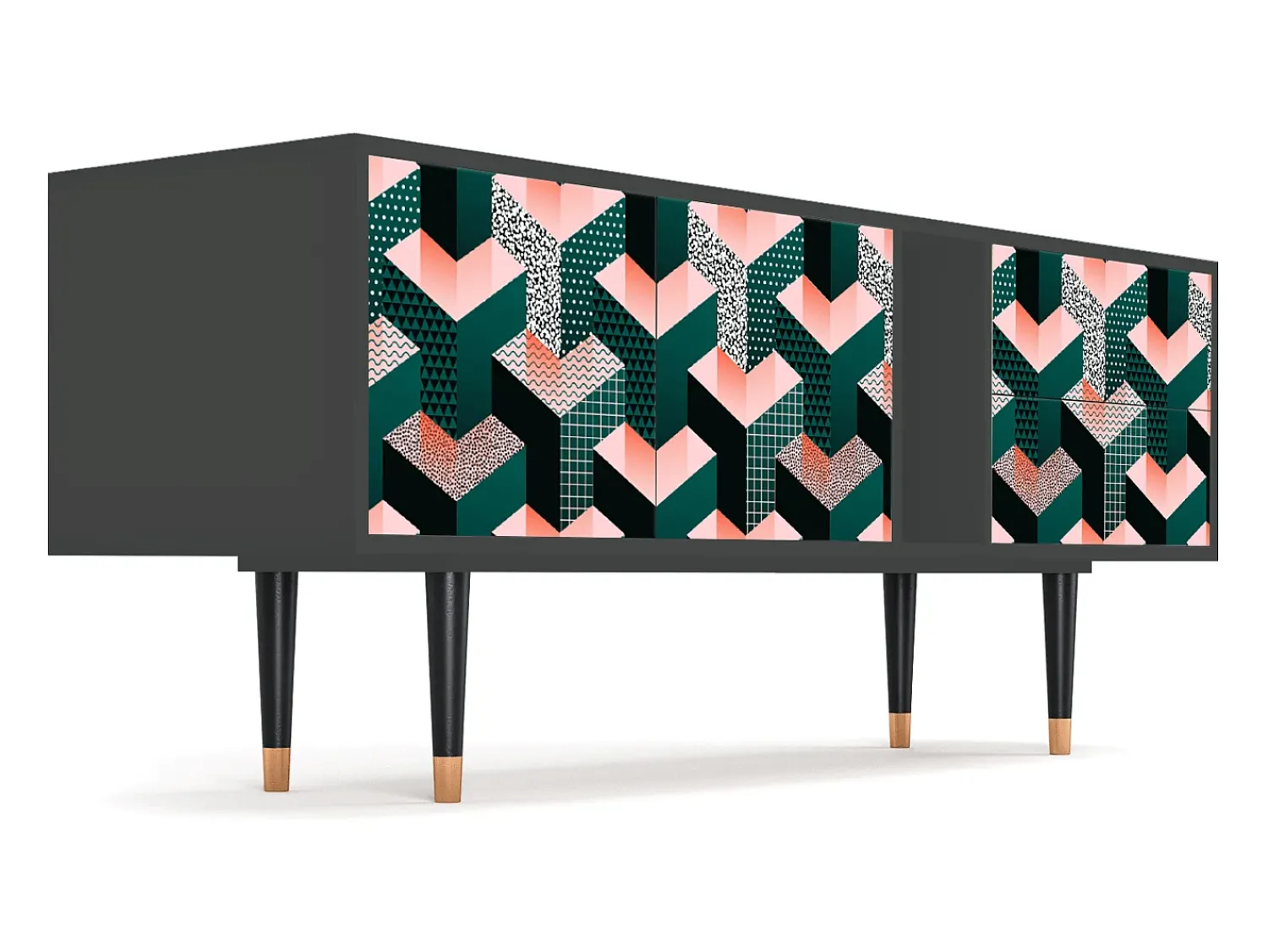 Mueble de TV - 170х69х48 cm - T1 - Geometric Madness, Antracite^ Móvel De Tv