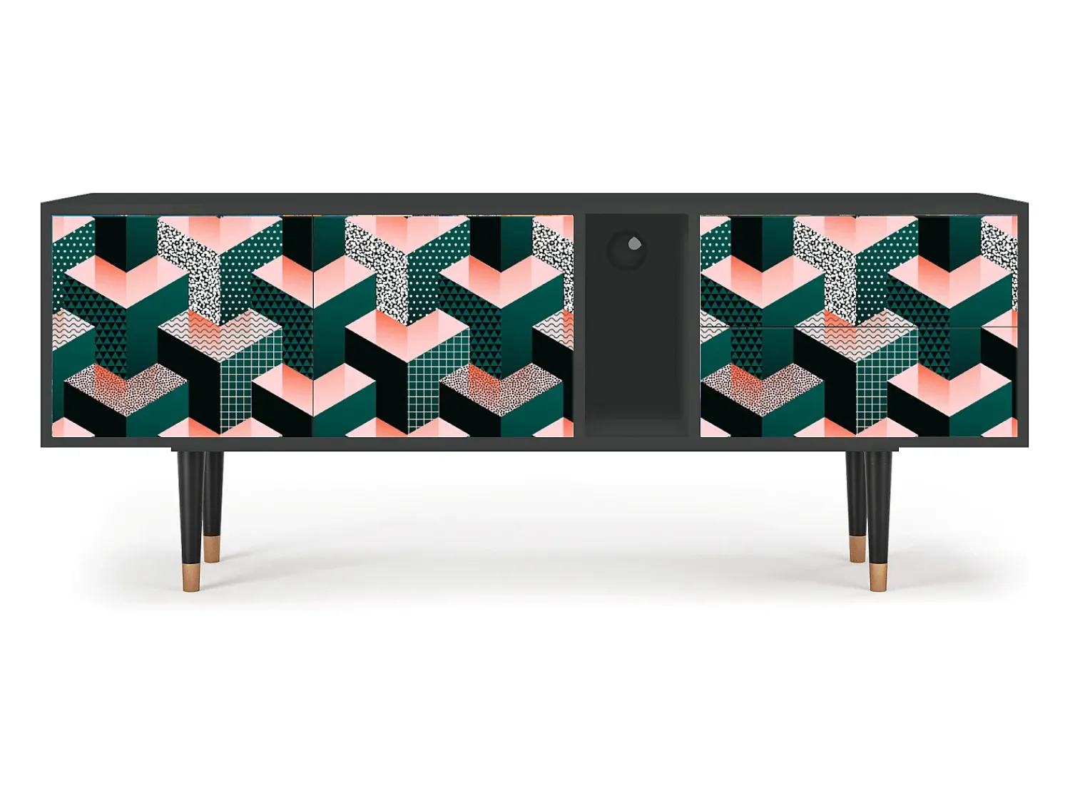 Mueble de TV - 170х69х48 cm - T1 - Geometric Madness, Antracite^ Móvel De Tv