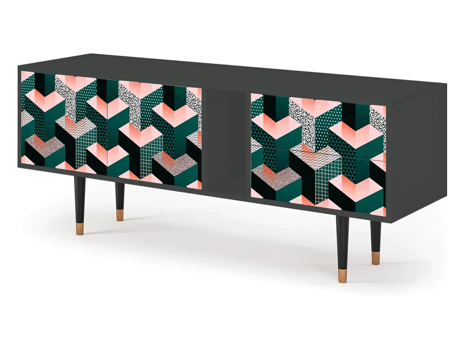 Mueble de TV - 170х69х48 cm - T1 - Geometric Madness, Antracite^ Móvel De Tv