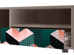 Clearance Mueble de TV - 115х59х48 cm - T3 - Geometric Madness, Latte Bege