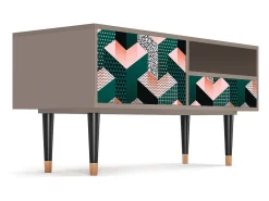 Clearance Mueble de TV - 115х59х48 cm - T3 - Geometric Madness, Latte Bege