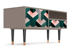 Clearance Mueble de TV - 115х59х48 cm - T3 - Geometric Madness, Latte Bege