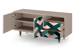 Móvel De Tv| Mueble de TV - 125х56х41 cm - T7 - Geometric Madness, Latte Bege