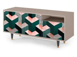 Móvel De Tv| Mueble de TV - 125х56х41 cm - T7 - Geometric Madness, Latte Bege