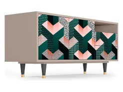 Móvel De Tv| Mueble de TV - 125х56х41 cm - T7 - Geometric Madness, Latte Bege