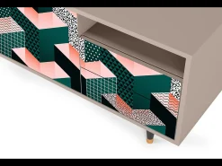 Móvel De Tv| Mueble de TV - 125х56х41 cm - T7 - Geometric Madness, Latte Bege