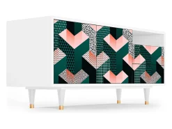 Móvel De Tv| Mueble de TV - 125х56х41 cm - T7 - Geometric Madness, Branco Bege