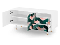 Móvel De Tv| Mueble de TV - 125х56х41 cm - T7 - Geometric Madness, Branco Bege