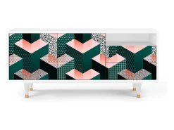 Móvel De Tv| Mueble de TV - 125х56х41 cm - T7 - Geometric Madness, Branco Bege