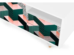 Móvel De Tv| Mueble de TV - 125х56х41 cm - T7 - Geometric Madness, Branco Bege