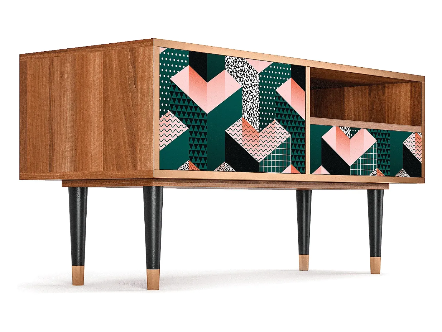 Mueble de TV - 115х59х48 cm - T3 - Geometric Madness, Nogueira^ Móvel De Tv