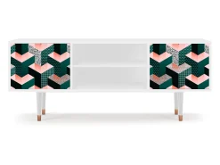 Móvel De Tv| Mueble de TV - 170х69х48 cm - T2 - Geometric Madness, Branco Bege