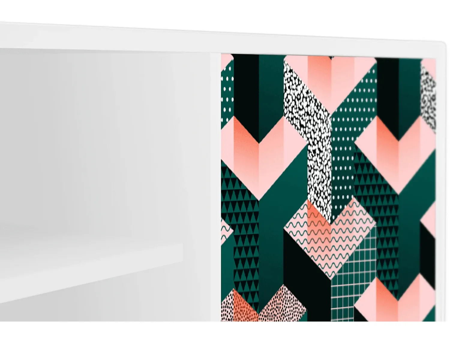 Móvel De Tv| Mueble de TV - 170х69х48 cm - T2 - Geometric Madness, Branco Bege