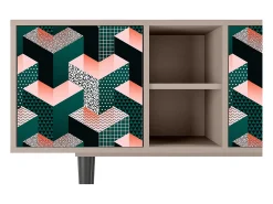 Mueble de TV - 150х69х41 cm - T5 - Geometric Madness, Latte^ Móvel De Tv