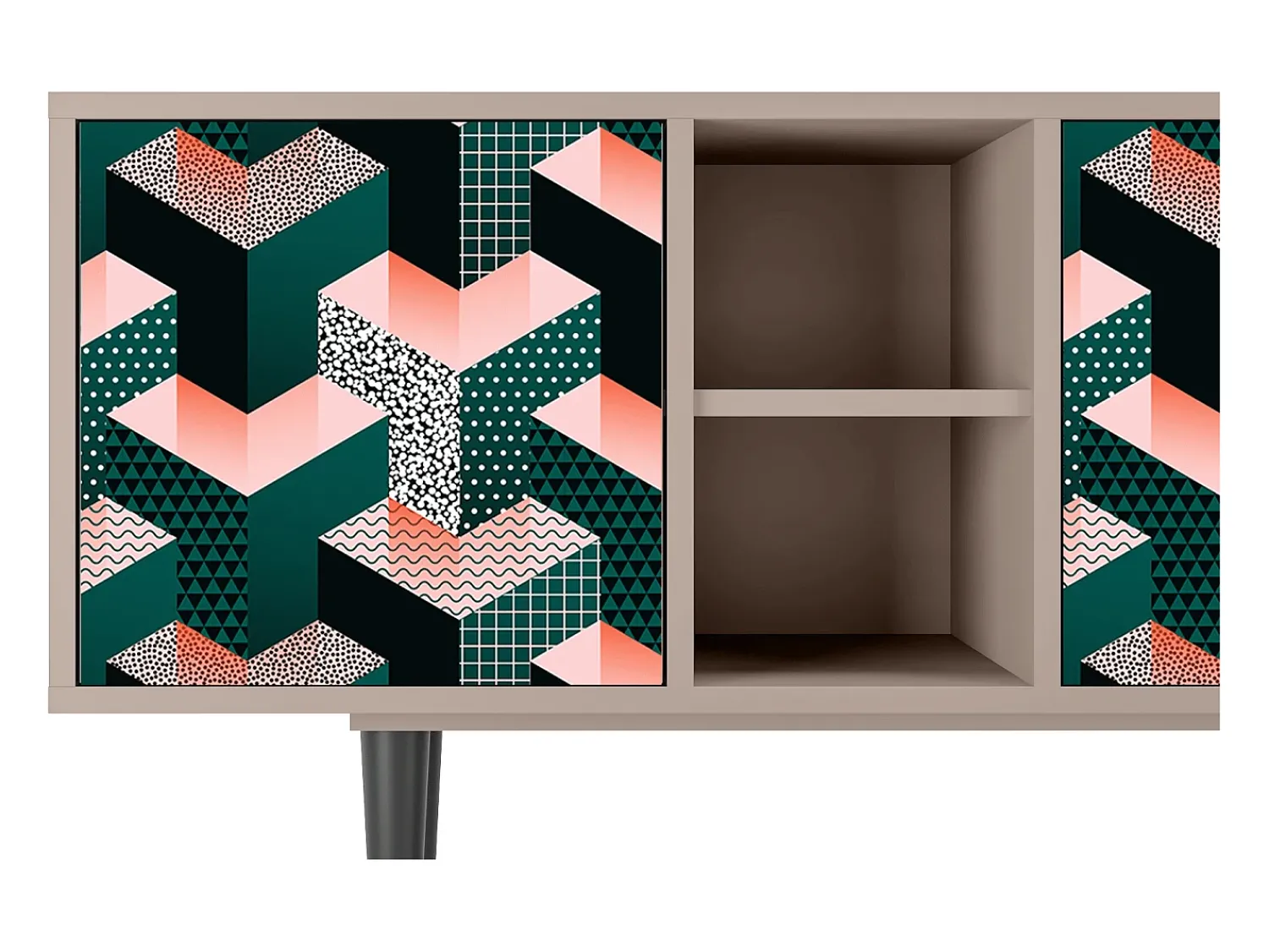 Mueble de TV - 150х69х41 cm - T5 - Geometric Madness, Latte^ Móvel De Tv