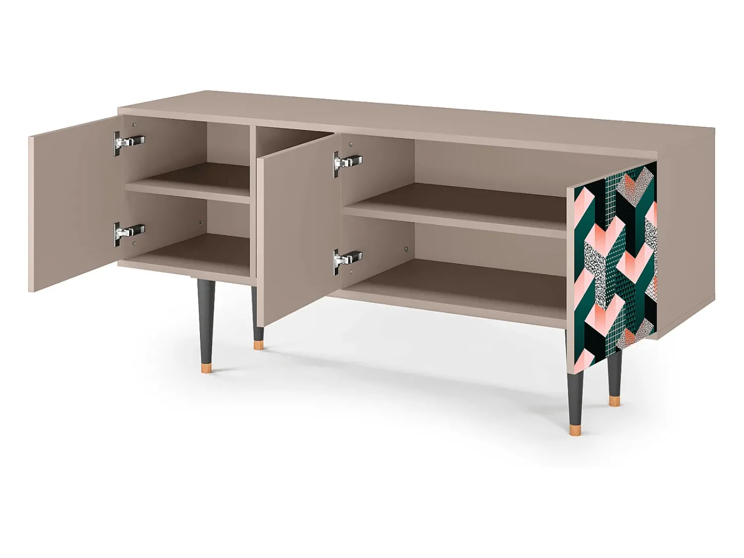 Mueble de TV - 150х69х41 cm - T5 - Geometric Madness, Latte^ Móvel De Tv