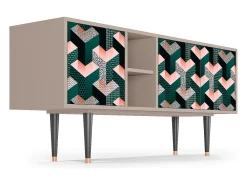Mueble de TV - 150х69х41 cm - T5 - Geometric Madness, Latte^ Móvel De Tv