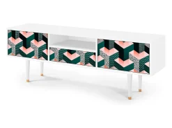 Outlet Mueble de TV - 170х59х41 cm - T6 - Geometric Madness, Branco Bege
