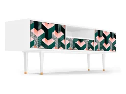 Outlet Mueble de TV - 170х59х41 cm - T6 - Geometric Madness, Branco Bege
