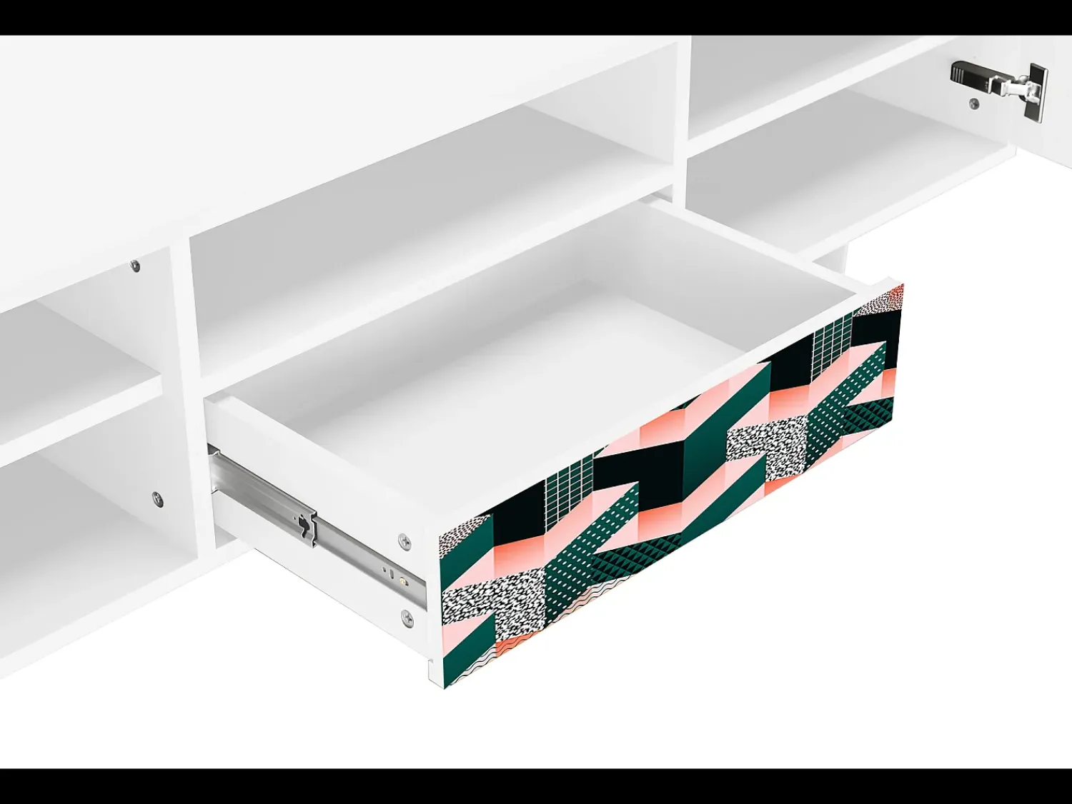 Outlet Mueble de TV - 170х59х41 cm - T6 - Geometric Madness, Branco Bege