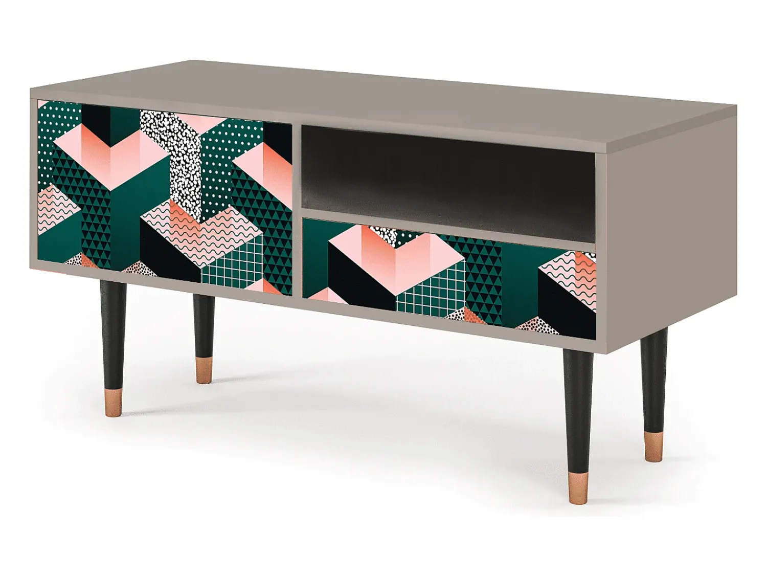 Mueble de TV - 115х59х48 cm - T3 - Geometric Madness, Areia^ Móvel De Tv