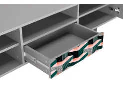 Mueble de TV - 170х59х41 cm - T6 - Geometric Madness, Cinza^ Móvel De Tv