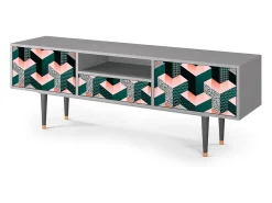 Mueble de TV - 170х59х41 cm - T6 - Geometric Madness, Cinza^ Móvel De Tv