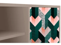 New Mueble de TV - 170х69х48 cm - T2 - Geometric Madness, Latte Bege