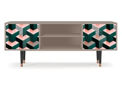 New Mueble de TV - 170х69х48 cm - T2 - Geometric Madness, Latte Bege