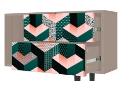 Móvel De Tv* Mueble de TV - 170х69х48 cm - T1 - Geometric Madness, Latte Bege