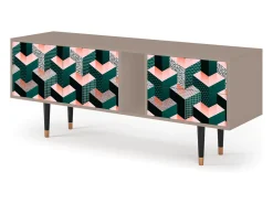 Móvel De Tv* Mueble de TV - 170х69х48 cm - T1 - Geometric Madness, Latte Bege