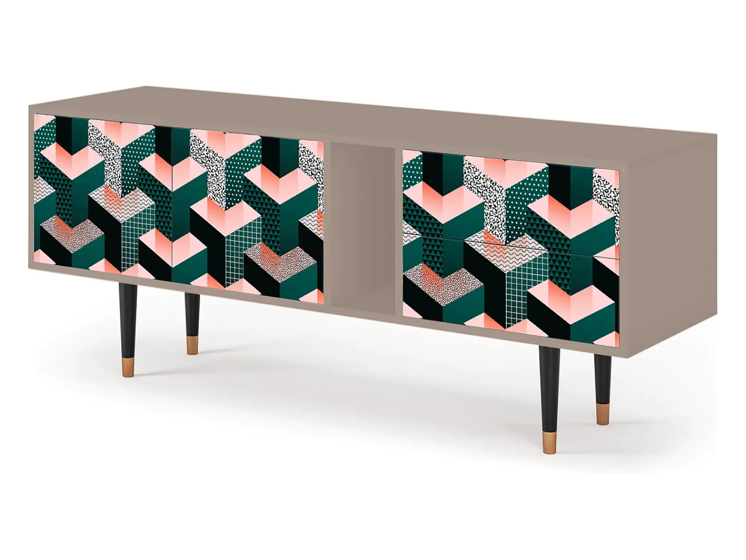 Móvel De Tv* Mueble de TV - 170х69х48 cm - T1 - Geometric Madness, Latte Bege