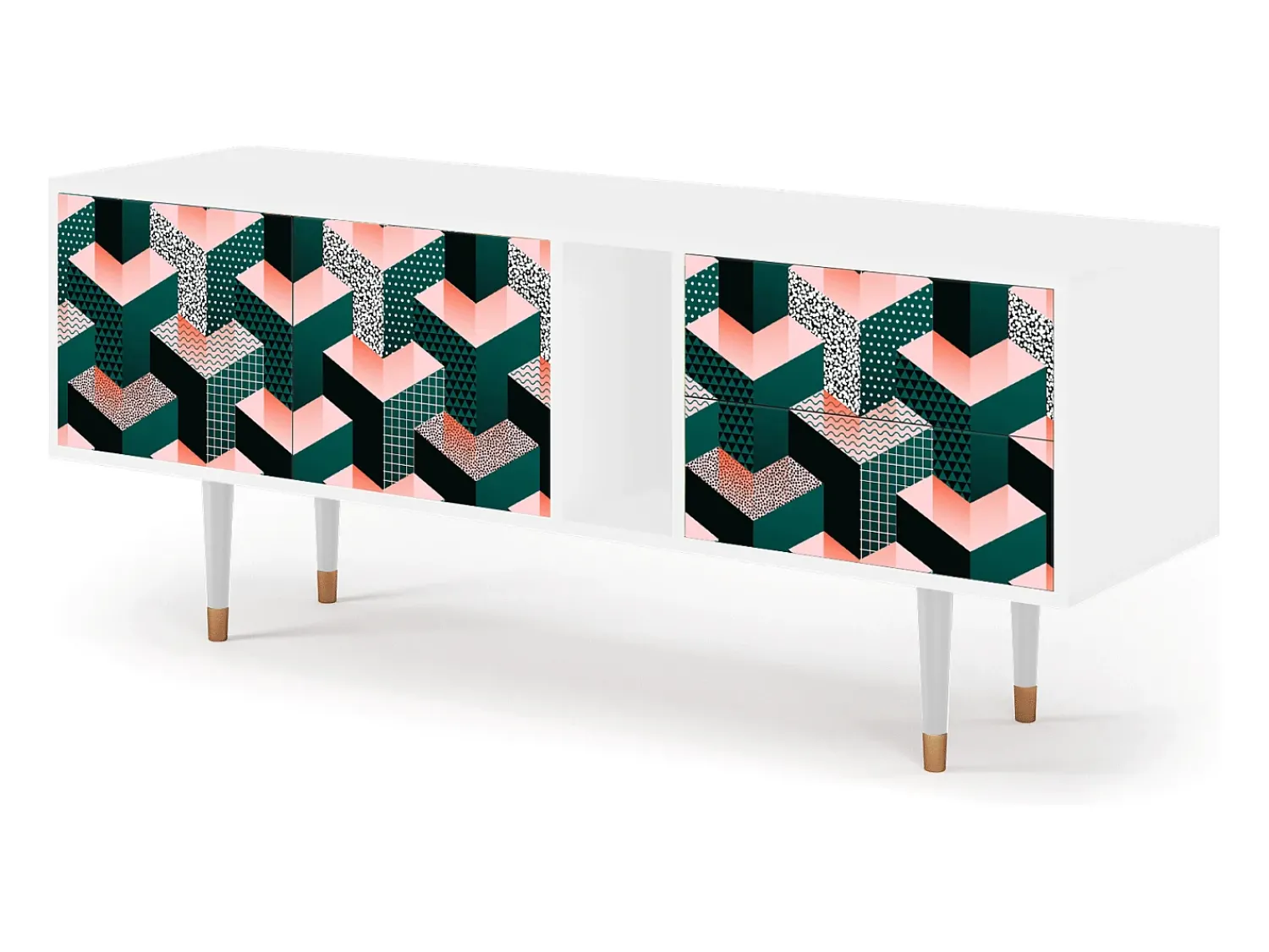 Mueble de TV - 170х69х48 cm - T1 - Geometric Madness, Branco^ Móvel De Tv
