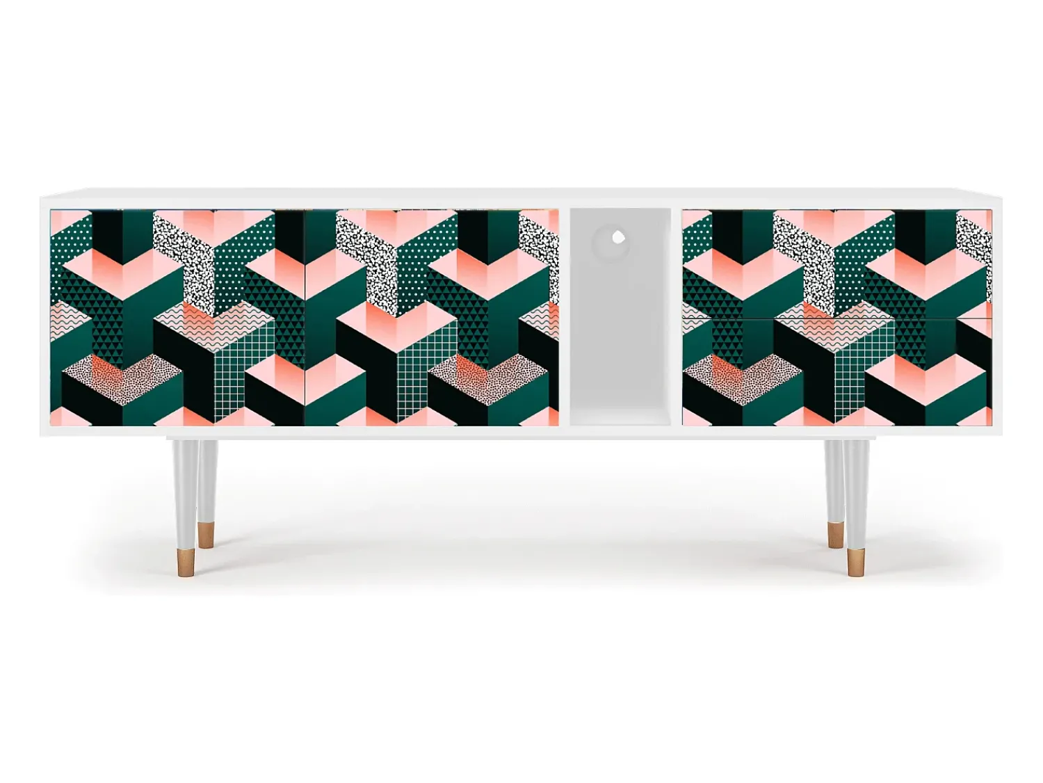 Mueble de TV - 170х69х48 cm - T1 - Geometric Madness, Branco^ Móvel De Tv