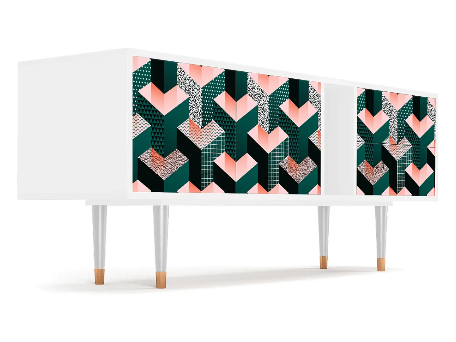 Mueble de TV - 170х69х48 cm - T1 - Geometric Madness, Branco^ Móvel De Tv
