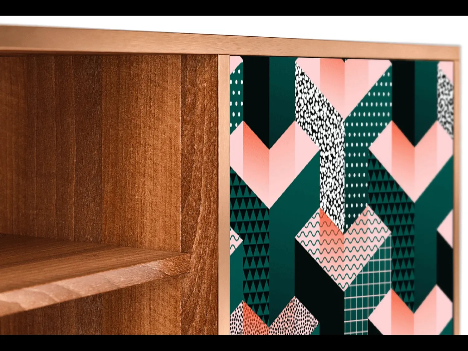 Outlet Mueble de TV - 170х69х48 cm - T2 - Geometric Madness, Nogueira Castanho