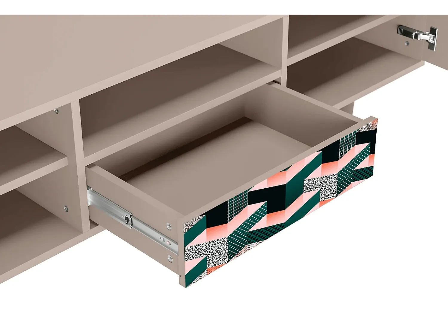 Móvel De Tv| Mueble de TV - 170х59х41 cm - T6 - Geometric Madness, Latte Bege