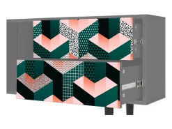 New Mueble de TV - 170х69х48 cm - T1 - Geometric Madness, Cinza Cinzento