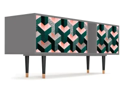 New Mueble de TV - 170х69х48 cm - T1 - Geometric Madness, Cinza Cinzento