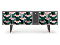 New Mueble de TV - 170х69х48 cm - T1 - Geometric Madness, Cinza Cinzento