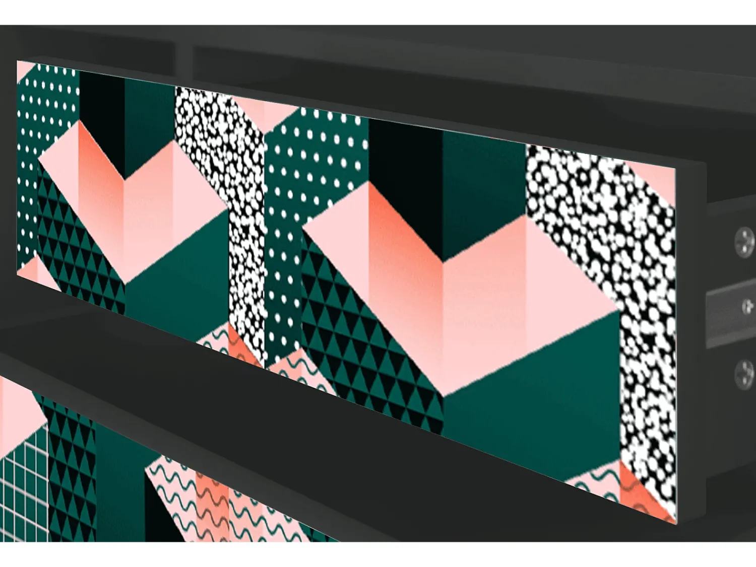 Móvel De Tv| Mueble de TV - 170х59х48 cm - T4 - Geometric Madness, Antracite Cinza antracite