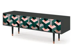 Móvel De Tv| Mueble de TV - 170х59х48 cm - T4 - Geometric Madness, Antracite Cinza antracite
