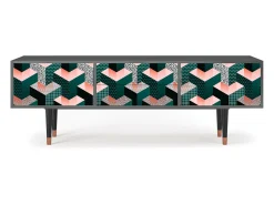 Móvel De Tv| Mueble de TV - 170х59х48 cm - T4 - Geometric Madness, Antracite Cinza antracite